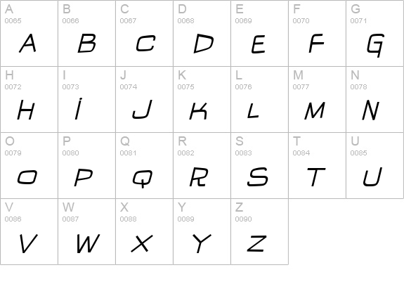 IguanaLover BTN Oblique uppercase A-Z preview