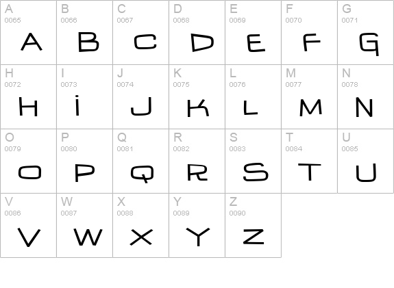 IguanaLover BTN Wide Bd uppercase A-Z preview