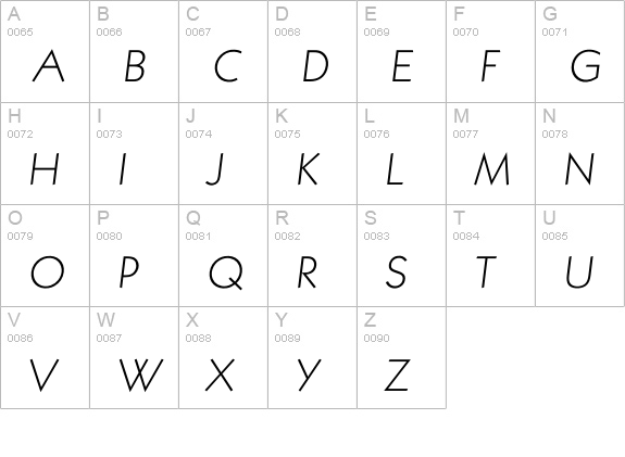 Ikabel Xlight uppercase A-Z preview