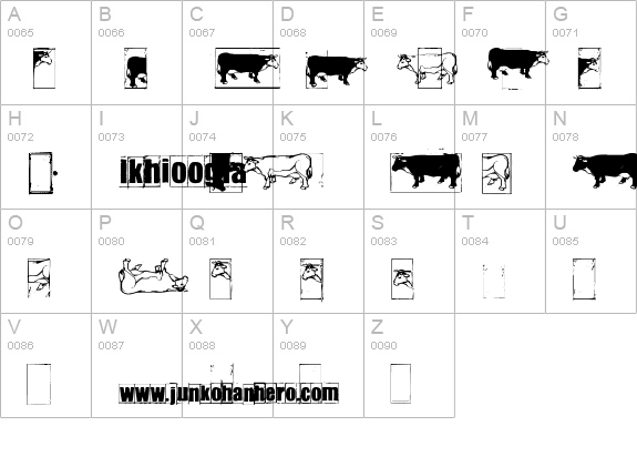 IKHIOOGLAcow uppercase A-Z preview
