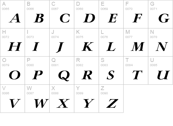 Ilingwood Bold uppercase A-Z preview