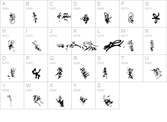 Illiterate uppercase A-Z preview