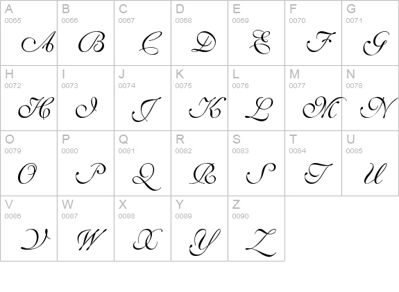 ILS Script uppercase A-Z preview