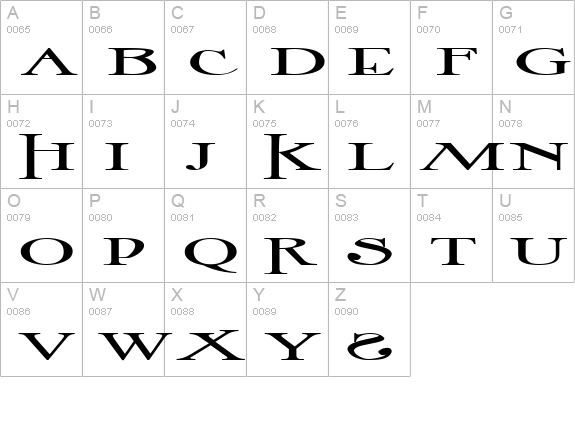 Image Times uppercase A-Z preview