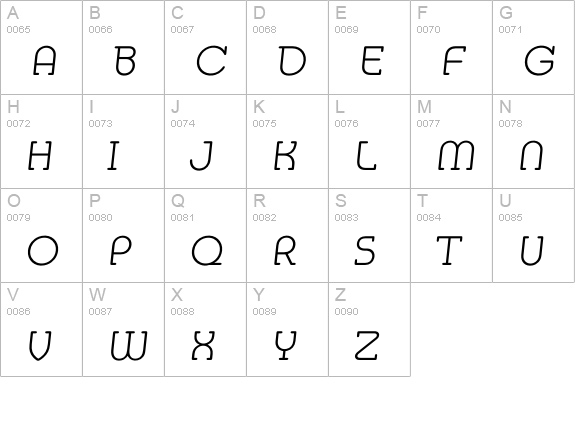 Imedia Xlight uppercase A-Z preview