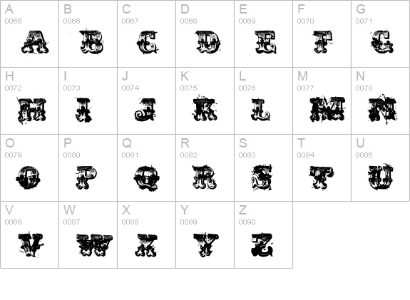 immoral uppercase A-Z preview