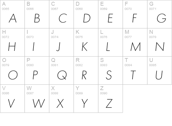 Imontreal Xlight uppercase A-Z preview
