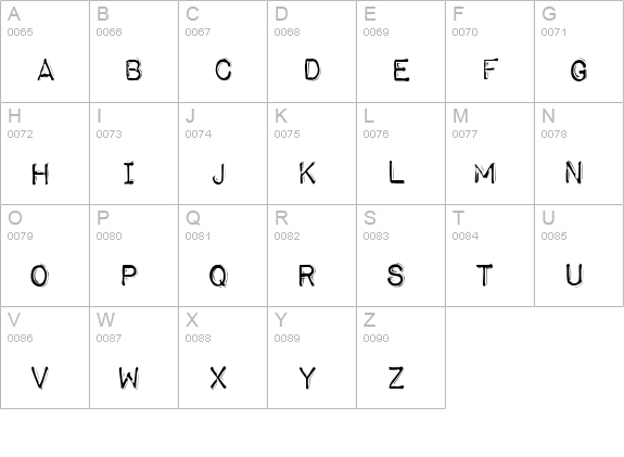 Impact Label Rev uppercase A-Z preview