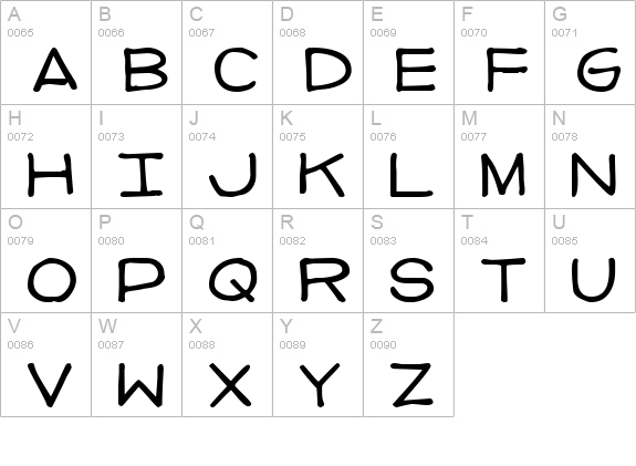 Imperfect font uppercase A-Z preview