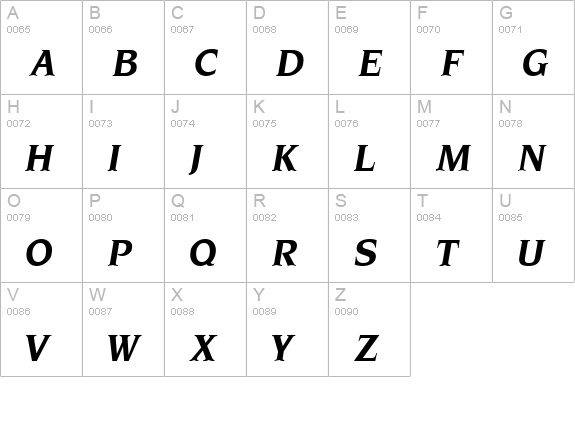 Imperia uppercase A-Z preview