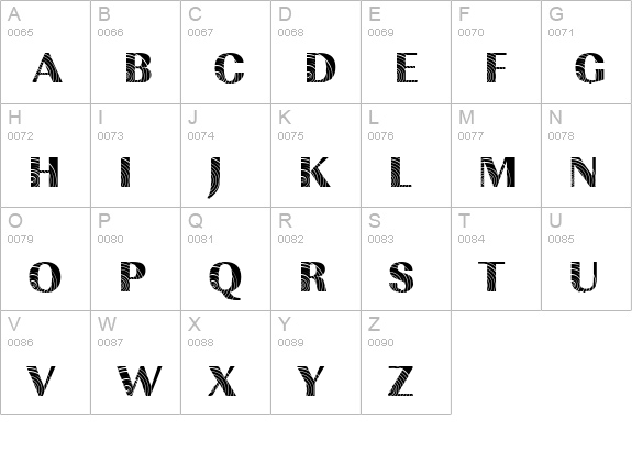 ImperialConcentric-Regular uppercase A-Z preview