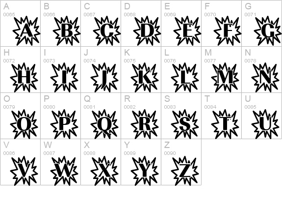 ImperialExplosion1-Regular uppercase A-Z preview