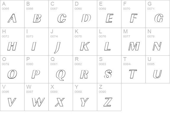 ImperialOu-Heavy-Italic uppercase A-Z preview