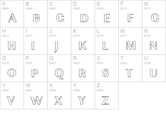 ImperialOu-Xbold-Regular uppercase A-Z preview