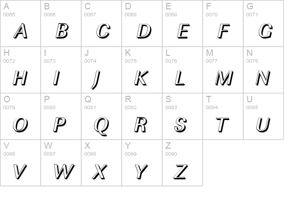 ImperialSh-Medium-Italic uppercase A-Z preview