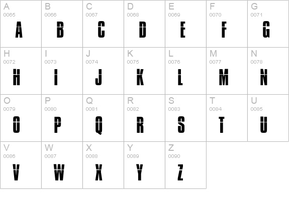 Impossible uppercase A-Z preview