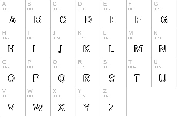 Impressed Metal uppercase A-Z preview