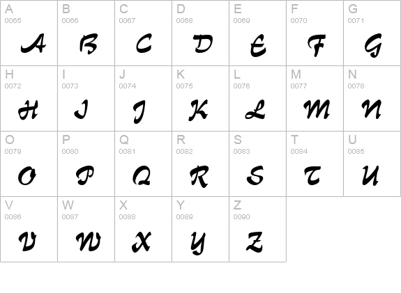 Impuls uppercase A-Z preview