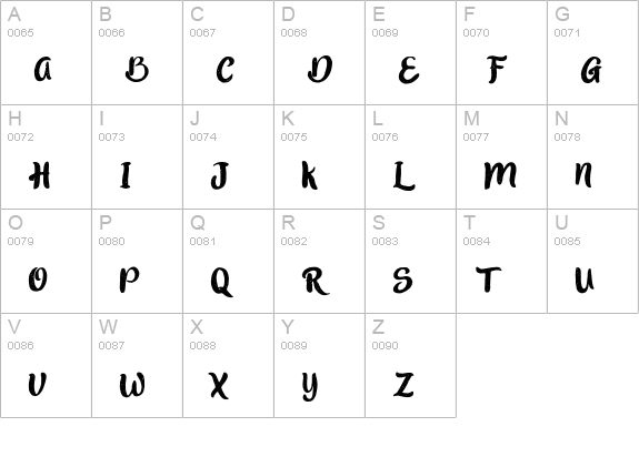 In blossom - Modern Calligraphy uppercase A-Z preview
