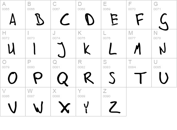 In his hands uppercase A-Z preview