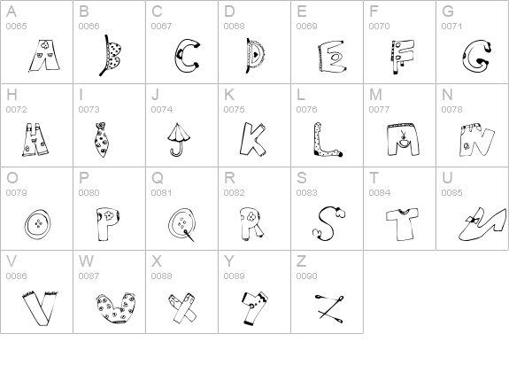 In My Closet uppercase A-Z preview