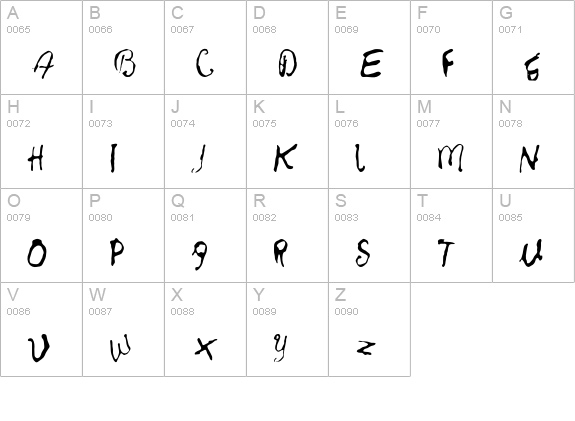 InAspartame uppercase A-Z preview