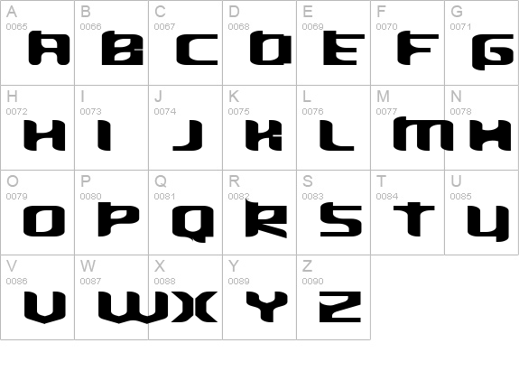 InavelMutant uppercase A-Z preview