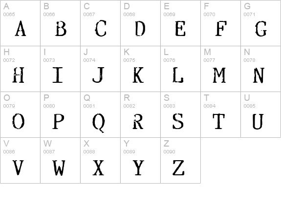 Incognitype uppercase A-Z preview