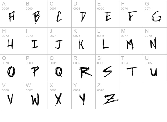 Incubus uppercase A-Z preview