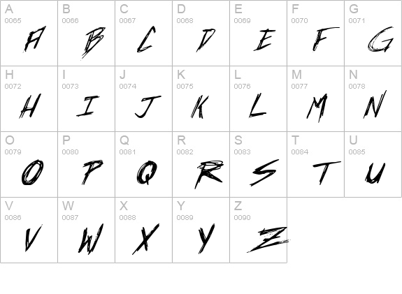 Incubus Italic uppercase A-Z preview