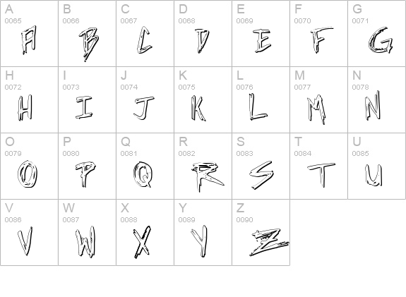 Incubus Shadow uppercase A-Z preview