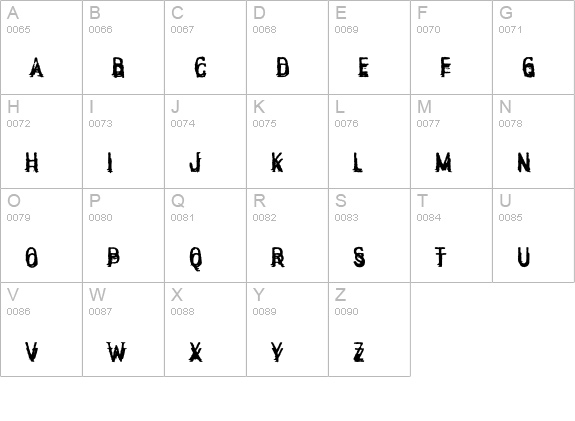 IndecisionCompressed uppercase A-Z preview