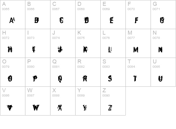 IndecisionDirty uppercase A-Z preview