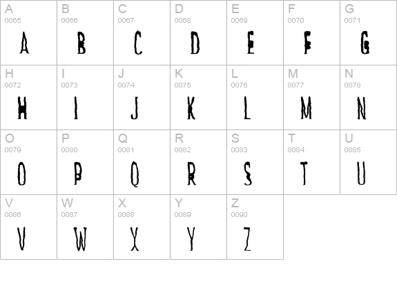IndecisionStretched uppercase A-Z preview