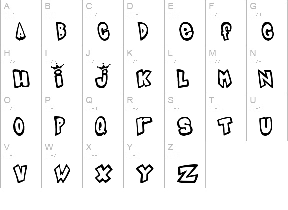 Indigo Joker uppercase A-Z preview
