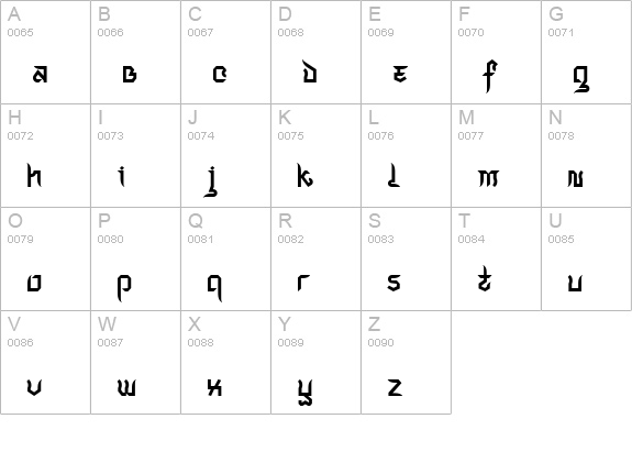 Indochine uppercase A-Z preview