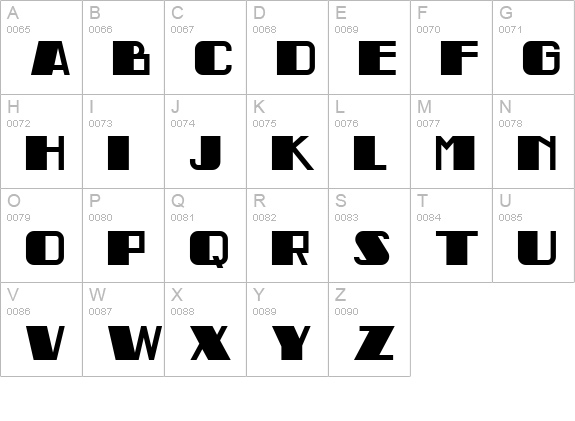 IndochineNF uppercase A-Z preview