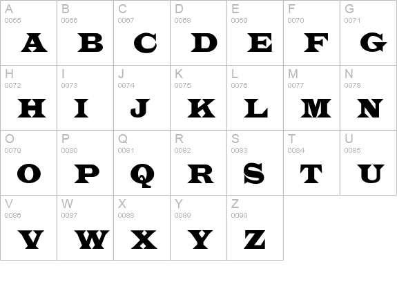Indubitably uppercase A-Z preview