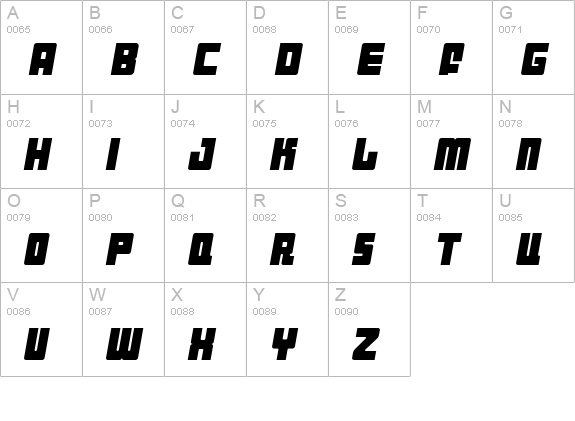 Industrial Decapitalist Italic uppercase A-Z preview