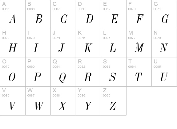 Indy 17 Italic uppercase A-Z preview