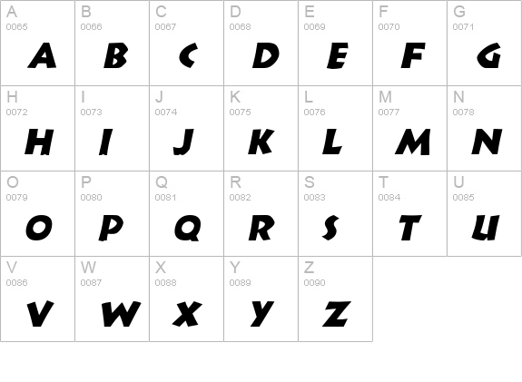 Indy Italic uppercase A-Z preview