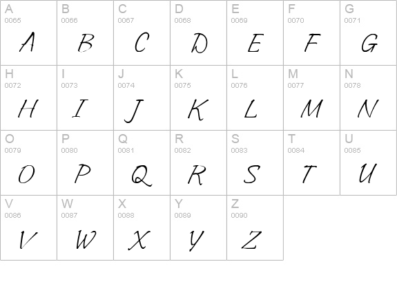 Indy Italic Plain uppercase A-Z preview