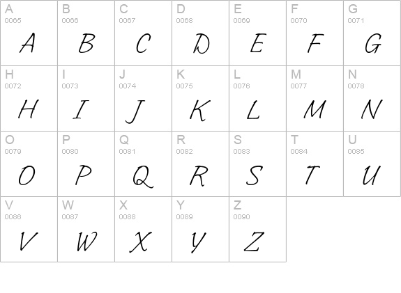 Indy Italic Std uppercase A-Z preview