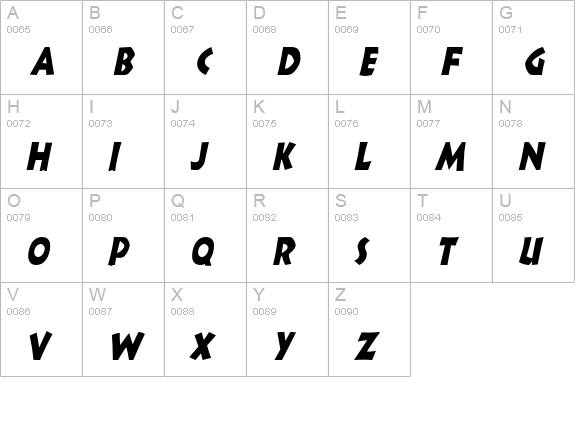 Indy Thin Italic uppercase A-Z preview