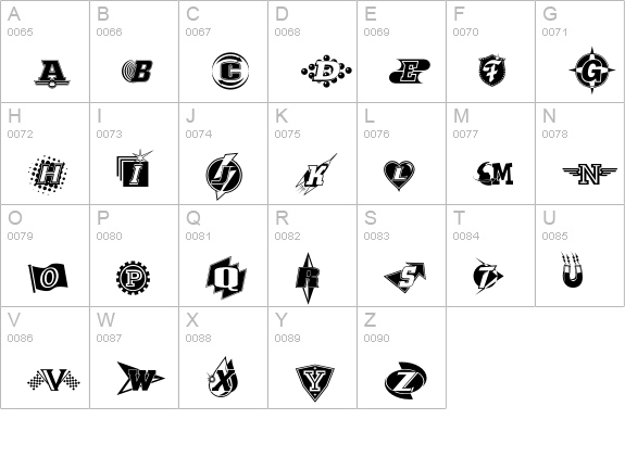 IndyFunfhundert uppercase A-Z preview