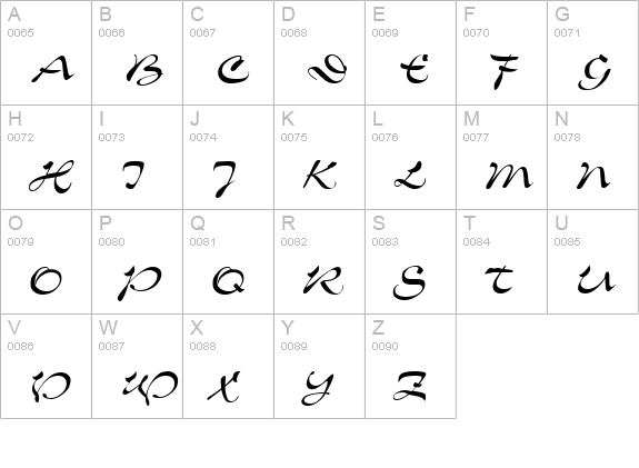 Inferno uppercase A-Z preview