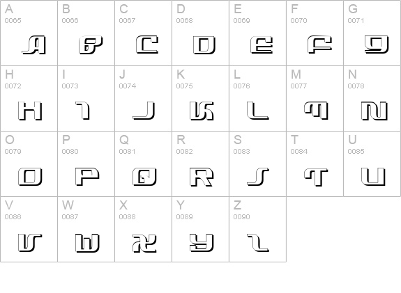 Infinity Formula Shadow uppercase A-Z preview