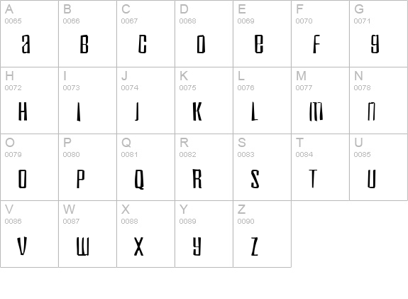 Inflammable Age Gaunt uppercase A-Z preview