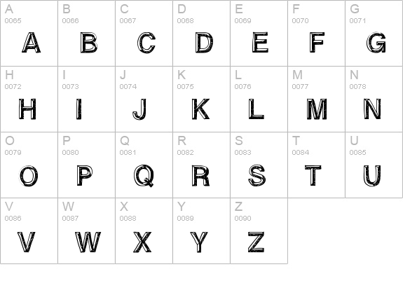 influence uppercase A-Z preview