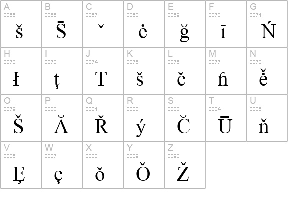 Info16 uppercase A-Z preview